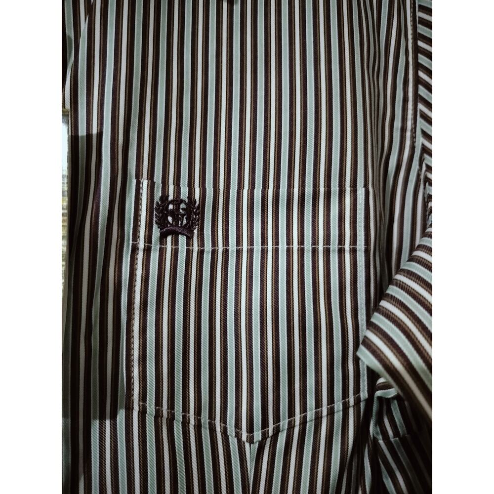 5686) Cinch Women XL Long Sleeve Tencel Striped Button Up Western Shirt - Picture 4 of 8